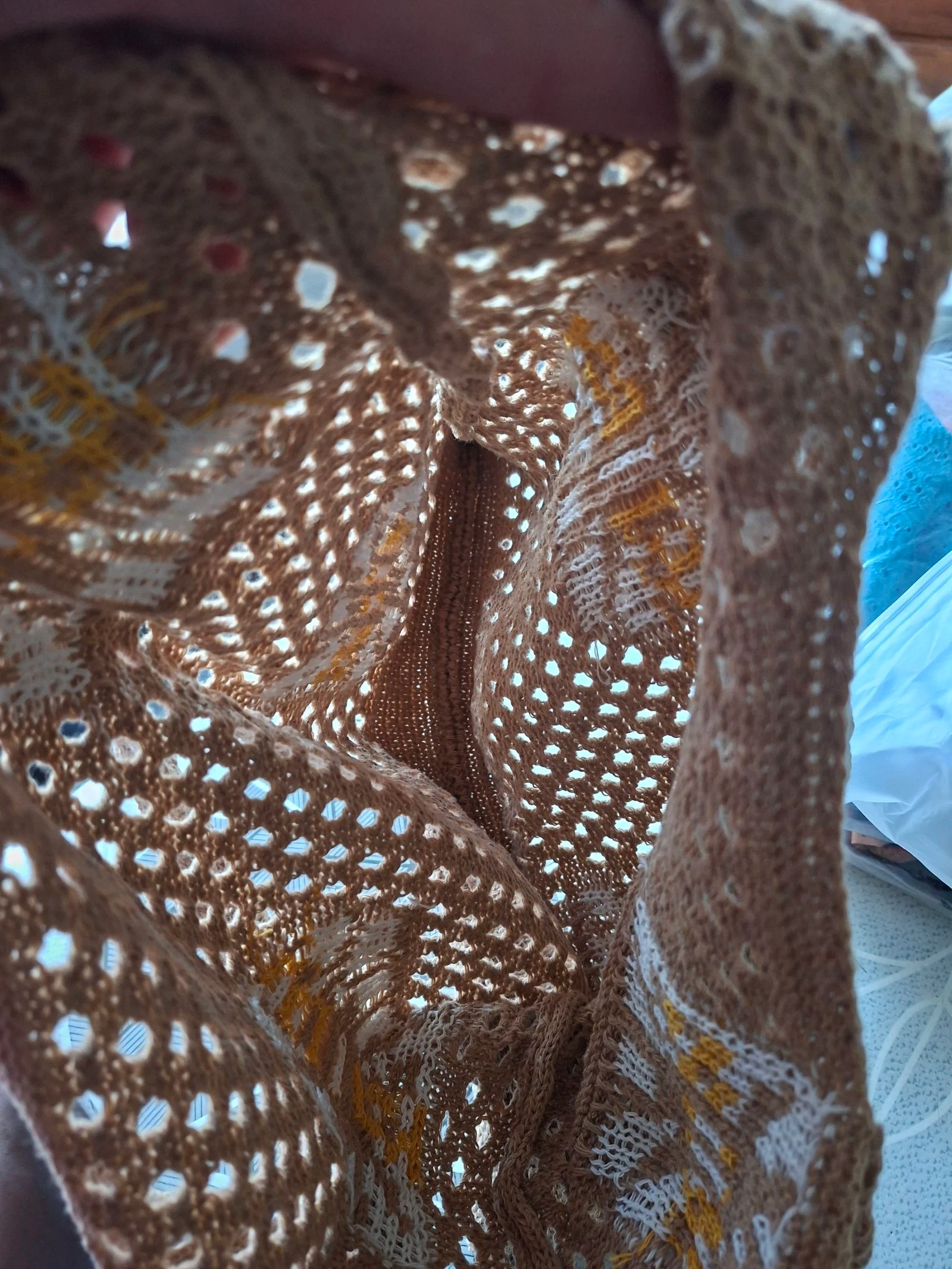 Mesh net bag with daisy flowers – photo 3